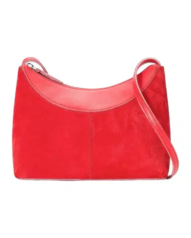 STAUD Rowey Leather-Trim Suede Crossbody Bag | Thumbnail 1 STAUD Rowey Leather-Trim Suede Crossbody Bag | Thumbnail 1