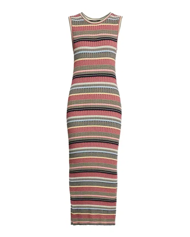 Sleeveless Jacquard Knit Bodycon Midi Dress
