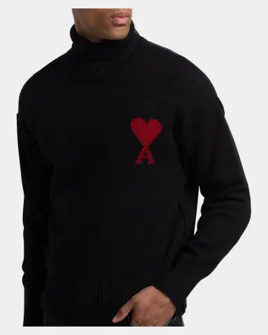 Ami Paris Men 's Ami De Coeur Wool Knit Crewneck Sweater | Thumbnail 5