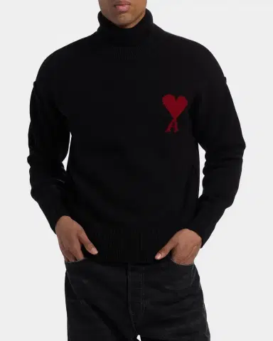 Ami Paris Men 's Ami De Coeur Wool Knit Crewneck Sweater | Thumbnail 7