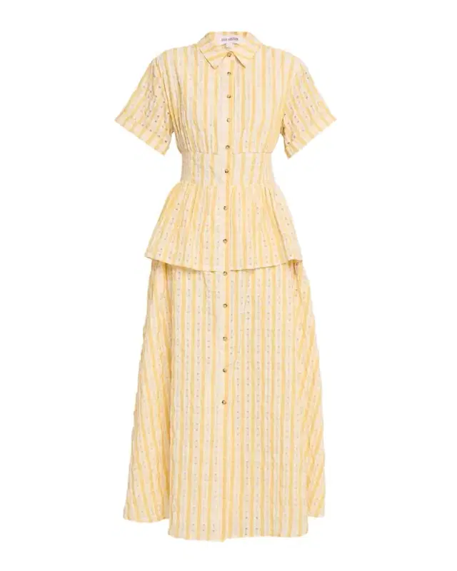 Boogie Woogie Bugle Boy Check Seersucker Maxi Shirtdress