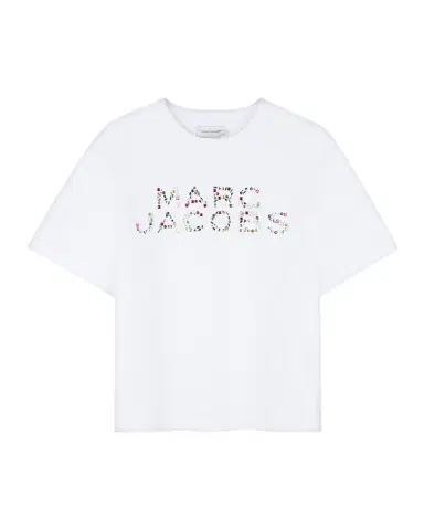 Marc Jacobs Girl 's Rhinestone Logo Short-Sleeved T-Shirt, Size 4-6 | Thumbnail 1
