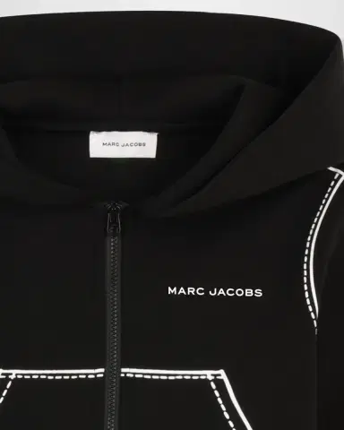 Marc Jacobs Girl's Contrast-Stitched Zip-Front Hoodie, Size 8-12 | Thumbnail 4