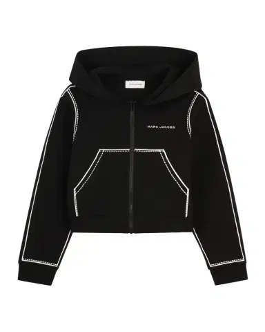 Marc Jacobs Girl's Contrast-Stitched Zip-Front Hoodie, Size 8-12 | Thumbnail 1