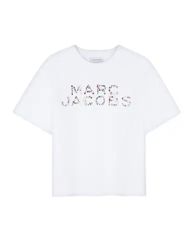 Marc Jacobs Girl 's Rhinestone Logo Short-Sleeved T-Shirt, Size 8- | Thumbnail 1