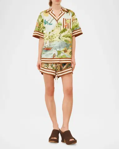 ALÉMAIS Toucan Tango Linen Shorts | Thumbnail 2 ALÉMAIS Toucan Tango Linen Shorts | Thumbnail 2