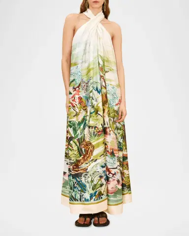 ALÉMAIS Jungle Boogie Silk Twill Maxi Dress | Thumbnail 2 ALÉMAIS Jungle Boogie Silk Twill Maxi Dress | Thumbnail 2