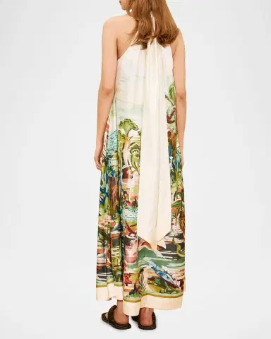 ALÉMAIS Jungle Boogie Silk Twill Maxi Dress | Thumbnail 3 ALÉMAIS Jungle Boogie Silk Twill Maxi Dress | Thumbnail 3