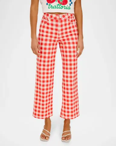 Rails x Giadzy Getty Cropped Wide-Leg Gingham Jeans | Thumbnail 4