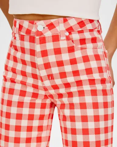 Rails x Giadzy Getty Cropped Wide-Leg Gingham Jeans | Thumbnail 5