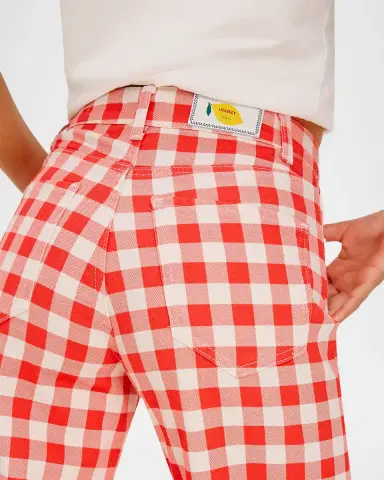 Rails x Giadzy Getty Cropped Wide-Leg Gingham Jeans | Thumbnail 7