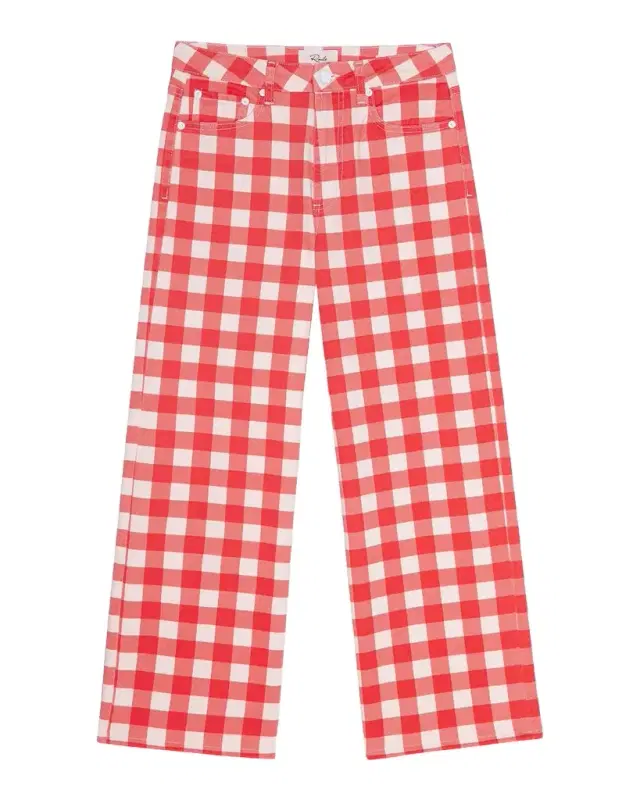 Rails x Giadzy Getty Cropped Wide-Leg Gingham Jeans