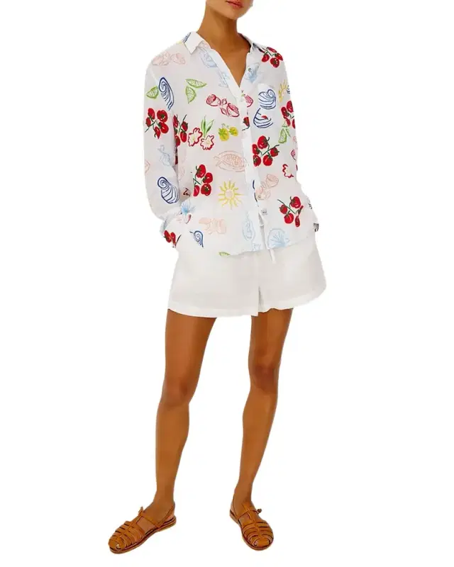 x Giadzy Charli Antipasti Long-Sleeve Linen Shirt