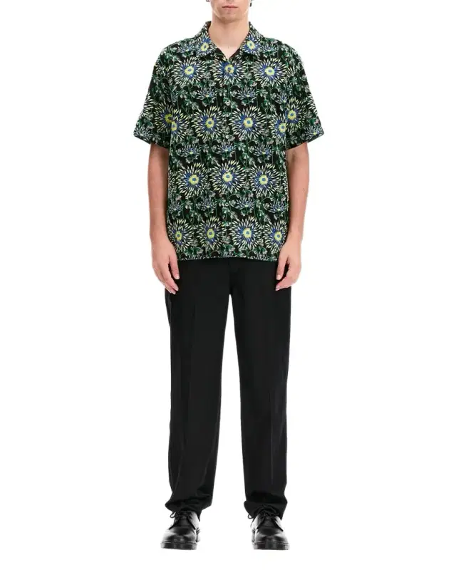 Men's Cotton Firework Floral Short-Sleeve Shirt