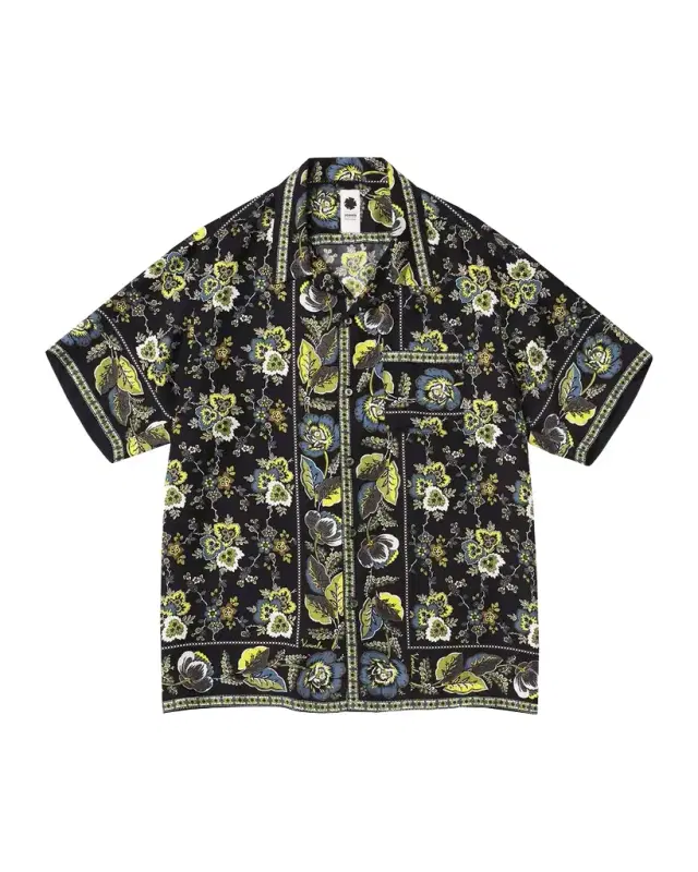 vowels Men 's Silk Scarf-Pattern Short-Sleeve Shirt