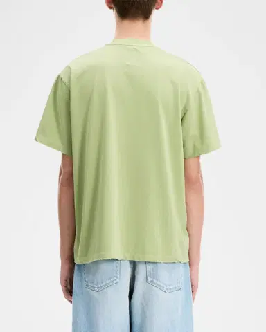 vowels Men's Cotton Faded Collegiate Logo T-Shirt | Thumbnail 3