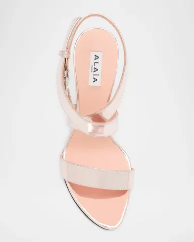 Alaïa 90mm Patent Metallic Leather Sandals | Thumbnail 3 Alaïa 90mm Patent Metallic Leather Sandals | Thumbnail 3