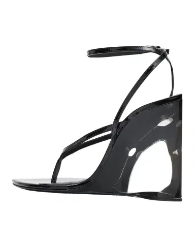 Alaïa 90mm Patent Leather Wedge Sandals | Thumbnail 1