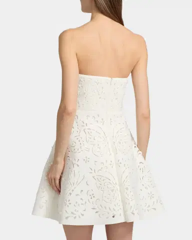 BADGLEY MISCHKA Strapless 3D Floral A-Line Mini Dress | Thumbnail 3 BADGLEY MISCHKA Strapless 3D Floral A-Line Mini Dress | Thumbnail 3