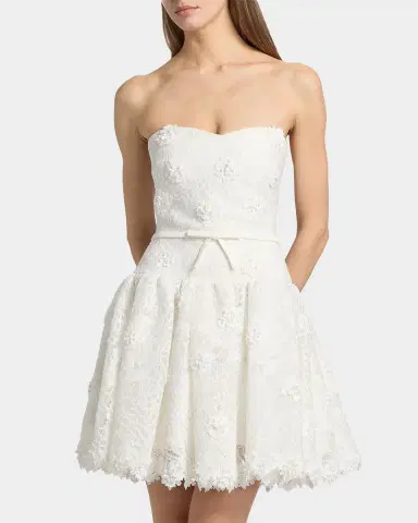 BADGLEY MISCHKA Strapless Bow Dropwaist Mini Dress | Thumbnail 4 BADGLEY MISCHKA Strapless Bow Dropwaist Mini Dress | Thumbnail 4