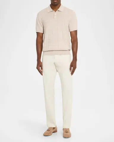 Bugatchi Men's Textured Grid Short-Sleeve Polo Sweater | Thumbnail 2