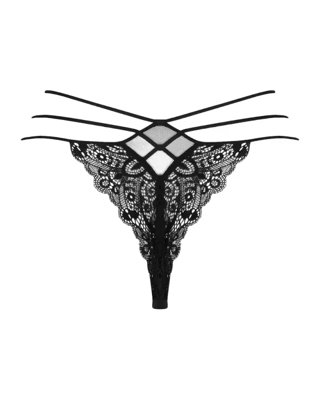 Diva Glamour Embroidered Tulle G-String