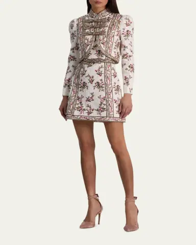 Alice + Olivia Ilaria Embroidered Cropped Jacket | Thumbnail 2