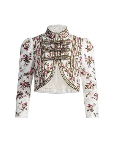 Alice + Olivia Ilaria Embroidered Cropped Jacket | Thumbnail 1