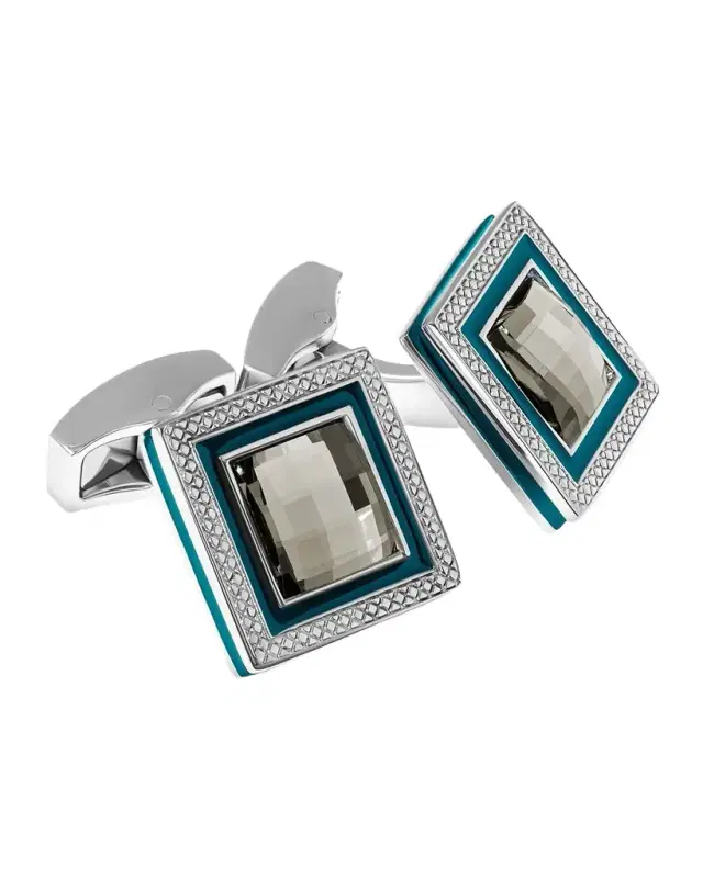 Men 's Quadrato Crystal Cufflinks