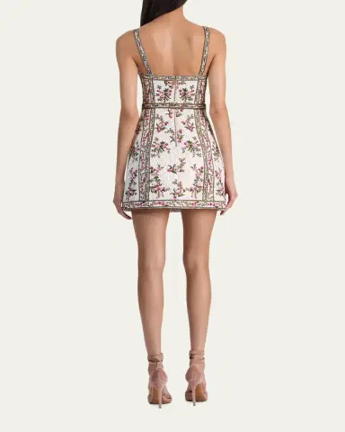 Alice + Olivia Katia Embroidered Jacquard Mini Dress | Thumbnail 3 Alice + Olivia Katia Embroidered Jacquard Mini Dress | Thumbnail 3