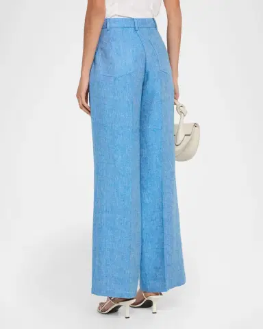 Elie Tahari The Edna Wide-Leg Linen Trousers | Thumbnail 3 Elie Tahari The Edna Wide-Leg Linen Trousers | Thumbnail 3