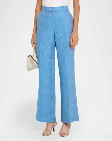 Elie Tahari The Edna Wide-Leg Linen Trousers | Thumbnail 4 Elie Tahari The Edna Wide-Leg Linen Trousers | Thumbnail 4