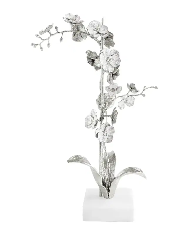 Michael Aram Silver Orchid Stem Sculpture, Large
