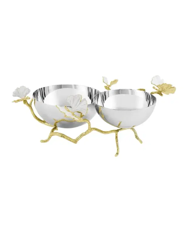 Michael Aram Butterfly Gingko Gold Double Dish
