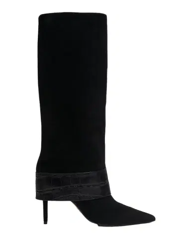 Schutz Beatrix Suede Knee-High Boots with Croc-Embossed Leather Buckle | Thumbnail 1 Schutz Beatrix Suede Knee-High Boots with Croc-Embossed Leather Buckle | Thumbnail 1