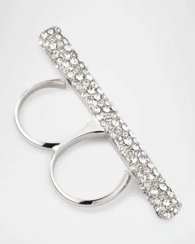 McQueen Jewelled Cross-Bar Double Ring | Thumbnail 7