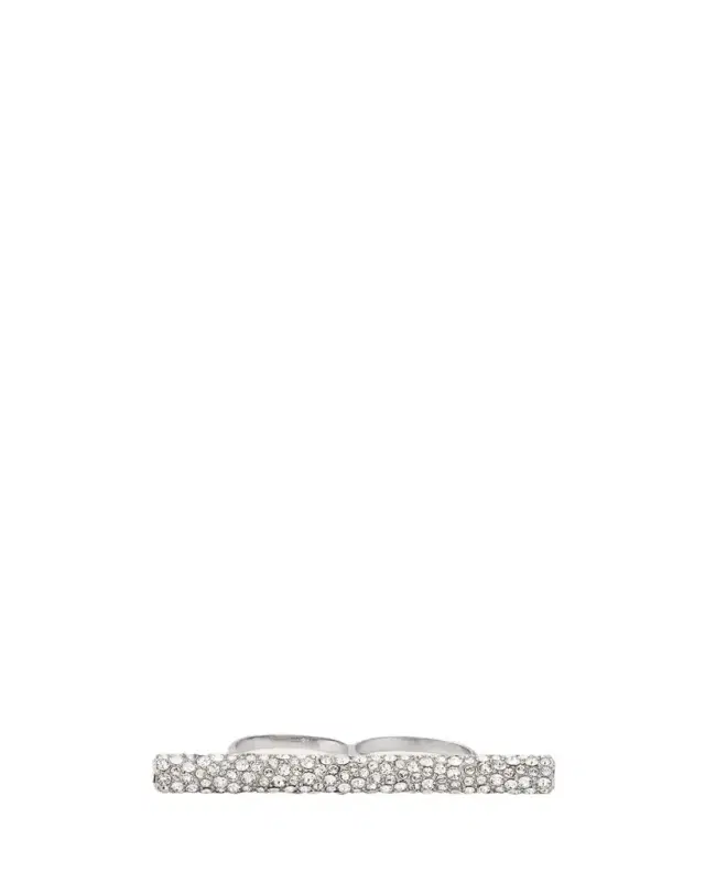 Jewelled Cross-Bar Double Ring