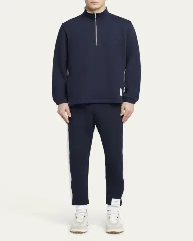 Thom Browne Men's Terry Quarter-Zip Sweatshirt | Thumbnail 2 Thom Browne Men's Terry Quarter-Zip Sweatshirt | Thumbnail 2