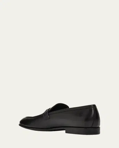 Ferragamo Men's Terence Calfskin Gancini Saddle-Strap Loafers | Thumbnail 2 Ferragamo Men's Terence Calfskin Gancini Saddle-Strap Loafers | Thumbnail 2