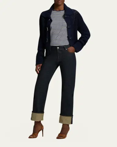 Ralph Lauren Collection Silk-Suede Hybrid Cardigan | Thumbnail 2 Ralph Lauren Collection Silk-Suede Hybrid Cardigan | Thumbnail 2