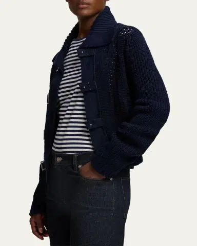 Ralph Lauren Collection Silk-Suede Hybrid Cardigan | Thumbnail 4 Ralph Lauren Collection Silk-Suede Hybrid Cardigan | Thumbnail 4