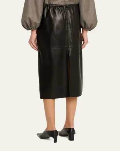 Nackiyé Runway Leather Midi Skirt | Thumbnail 3 Nackiyé Runway Leather Midi Skirt | Thumbnail 3