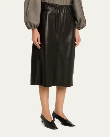 Nackiyé Runway Leather Midi Skirt | Thumbnail 4 Nackiyé Runway Leather Midi Skirt | Thumbnail 4