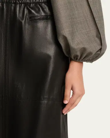 Nackiyé Runway Leather Midi Skirt | Thumbnail 5 Nackiyé Runway Leather Midi Skirt | Thumbnail 5