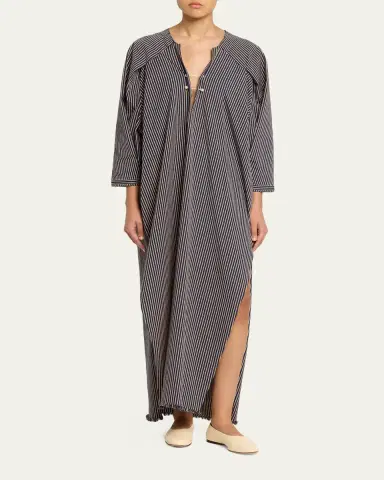 Nackiyé Offshore Striped Long-Sleeve Maxi Caftan Dress | Thumbnail 2 Nackiyé Offshore Striped Long-Sleeve Maxi Caftan Dress | Thumbnail 2