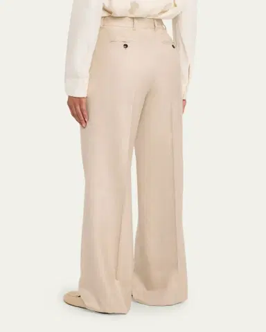 Kiton Metallic Wool-Silk Wide-Leg Pants | Thumbnail 3