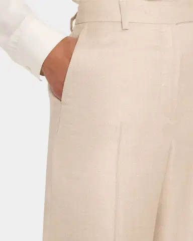 Kiton Metallic Wool-Silk Wide-Leg Pants | Thumbnail 9