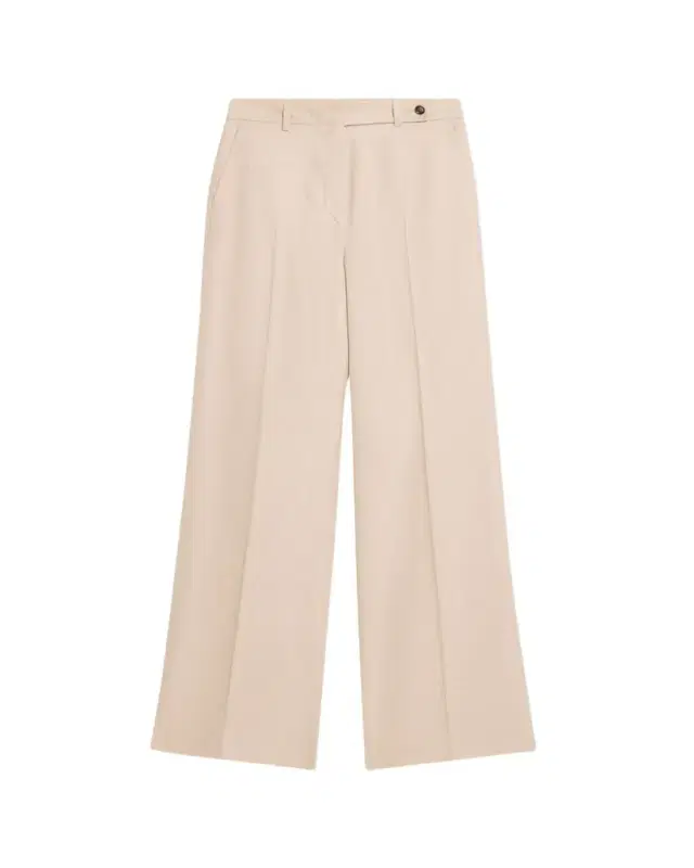 Kiton Metallic Wool-Silk Wide-Leg Pants