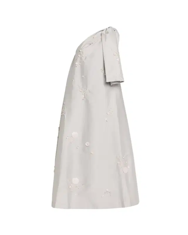BERNADETTE Winnie One-Shoulder Bow Embellished Taffeta Gown