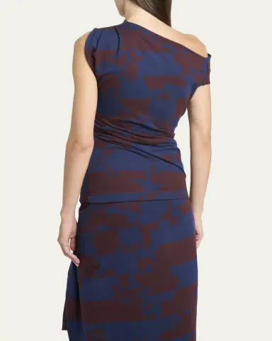 Dries Van Noten Hunray Abstract-Print Off-The-Shoulder Top | Thumbnail 3